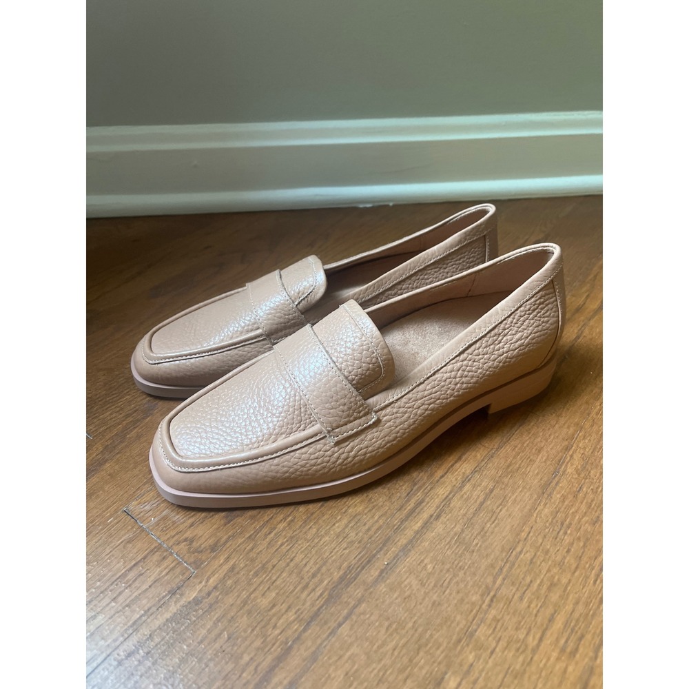 Vionic Sellah Leather Loafer Macaroon Tumbled Leather Rose Pink Beige Soze 7.5